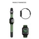 F9 Smart Bracelet Full Color Screen Touch Smartwatch Multiple Motion Patterns Heart Rate Blood Pressure Sleep Monitor  Black shell black green belt