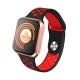 F9 Smart Bracelet Full Color Screen Touch Smartwatch Multiple Motion Patterns Heart Rate Blood Pressure Sleep Monitor  Gold shell black red belt