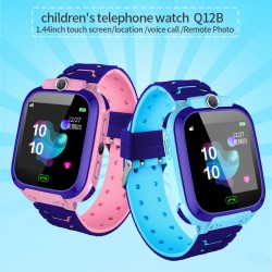 Fashion Life Waterproof Smart Phone Telephone Positioning Watch for Student Children Kids Blue English