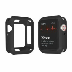 For Apple Watch Series 4 3 2 1 Bumper Silicone Protector Case Cover 38/40/42/44mm black_42mm