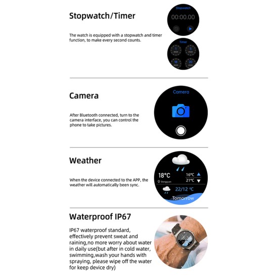 G08 Smart Watch Blood Pressure Blood Oxygen Heart Rate Monitoring Sports Waterproof