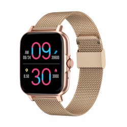 G21 Smart Watch Bluetooth 1.69 Inch Voice Assistant Heart Rate Monitoring Sports Bracelet Golden Steel Belt