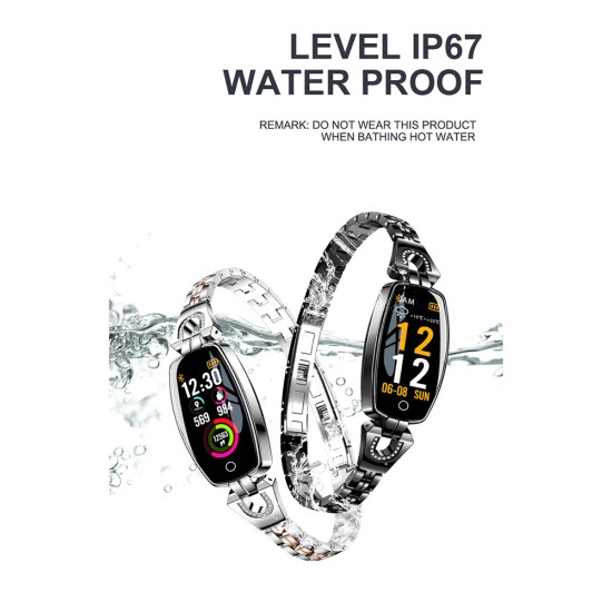 H8 Women Smart Watch Ip67 Waterproof Heart Rate Monitor Bluetooth Sport Fitness Bracelet Ladies Watches Golden