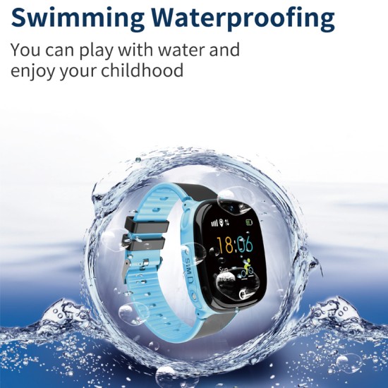 HW11 Smart Watch Kids GPS Bluetooth Pedometer Positioning IP67 Waterproof Watch for Children Safe Smart Wristband Android IOS blue