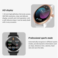 HW22 Smart Watch 1.32-inch HD Round Screen IP67 Waterproof Bracelet Heart Rate Monitoring Golden