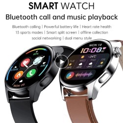 I29 Smart Bracelet Heart Rate Blood Pressure Oxygen Monitor Music Control Bluetooth Call Sports Smartwatch Silver steel belt