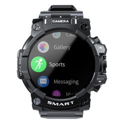 LOKMAT APPLLP6 Smart Watch 4G Wifi 1.6 inches Touch Screen Sports with Video Phonecall Heart Rate Monitor Black