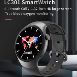 Lc301 Intelligent  Watch Full Screen Hd Touch-control Triaxial Sensor Bluetooth-compatible Calling Multi-functional Sports Bracelet black