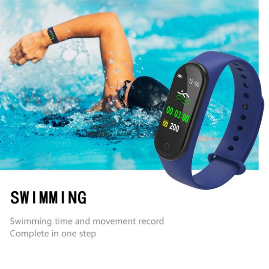 M4s Body Temperature Smart Watch Magnetic Charging Ip67 Waterproof Pedometer Heart Rate Monitor Bracelet Black