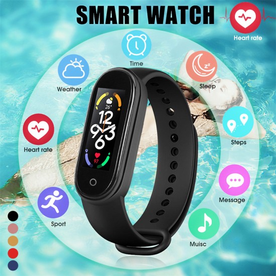 M7 Smart Watch Heart Rate Blood Pressure Monitor Waterproof Sports Watches for android IOS Red