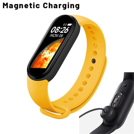 M7 Smart Watch Heart Rate Blood Pressure Monitor Waterproof Sports Watches for android IOS Yellow