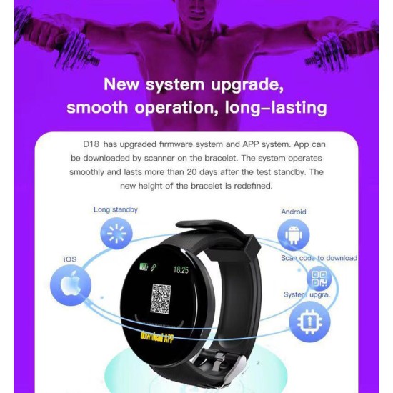 Men Women Intelligent Watch 1.3-inch Tft Color Screen Ip65 Waterproof Sports Fitness Smartwatch Compatible For Android Ios black