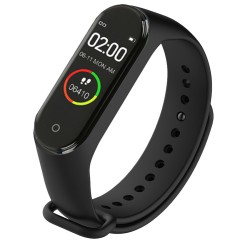 Men Women M4 Smart Digital Watch Heart Rate Monitoring Calorie Counter Running Pedometer Fitness Tracker Bracelet Black