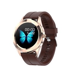 Metal Y10 Waterproof Smart  Watch Heart Rate Blood Pressure Step Counting Calorie Burn Testing Monitor Sports Fitness Tracker Smartwatch Golden brown