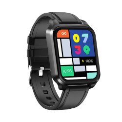 N90 Smart Watch Square 1.7-inch Touch-screen Heart Rate Blood Pressure Blood Oxygen Waterproof for Huawei IOS Black