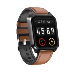 N90 Smart Watch Square 1.8-inch Touch-screen Heart Rate Blood Pressure Blood Oxygen Waterproof for Huawei IOS Brown