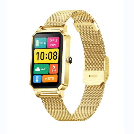 NX2 Women Smart Watch Full Screen-touch Pedometer IP68 Waterproof Sports Bracelet Golden