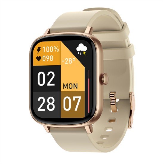 P55 Smart Watch Bluetooth-compatible Call Music Control Heart Rate Blood Pressure Sleep Monitor Smartwatch Gold