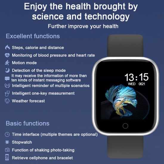 P70 Smart Watch Blood Pressure Measurement Heart Rate Monitor Fitness Bracelet Watch Women Men Smartwatch Support IOS Android Silver