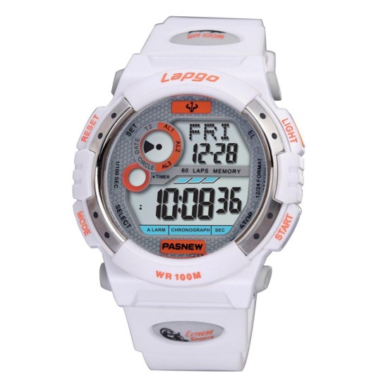 PASNEW Male Outdoor Waterproof Sports Digital Luminous Watch Christmas Birthday Gift Black red N2