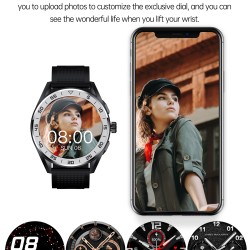 Pg339 Smart Watch Bluetooth Call Temperature Heart Rate Blood Oxygen Detection Sports Smartwatch Black