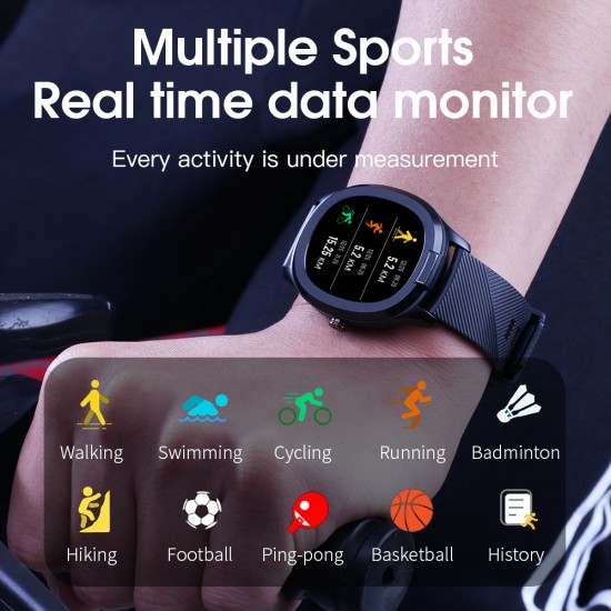 Plastic Smart Bracelet Watch Body Temperature Detection Heart Rate Blood Pressure IP68 Waterproof black