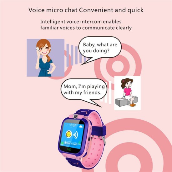 Q12b Children Smart Watch Life Waterproof Kids Positioning Call Smartwatch Remote Locator Watch Pink