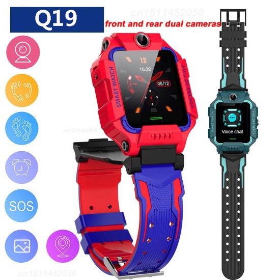 Q19 Smart Watch Children Smartwatch Camera Bracelet LBS Position Lacation Tracker SOS Anti-lost Baby Watch Voice Chat Alarm Clock purple