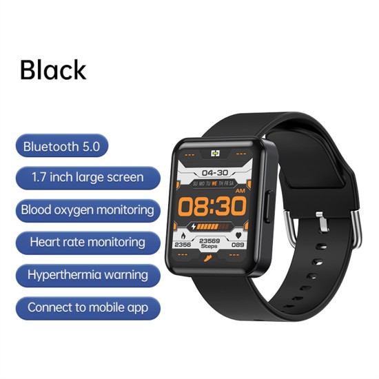 Q333 Smart Sports Watch Heart Rate Monitor Fitness Bracelet Waterproof Watch Black