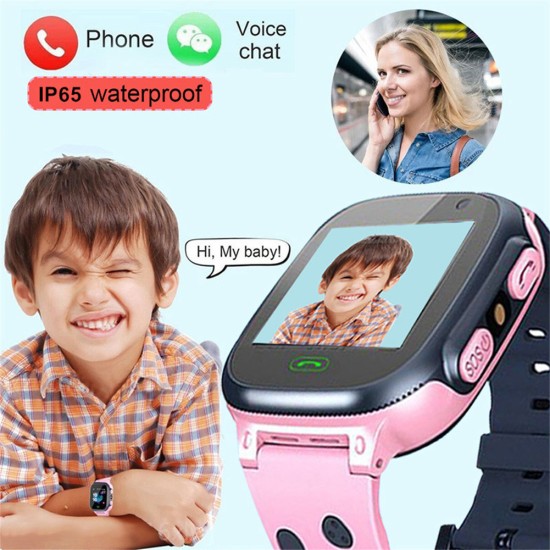 S1 Kids Smart Watch Sim Card Call Smartphone with Light Touch-screen Waterproof Watch Blue