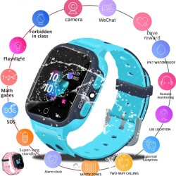 S16 1.44-inch Touch Screen SOS Waterproof Positioning Super-long Standby Smart Children's Telephone Watch Pink