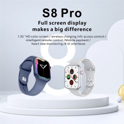 S8 Pro 8 Series Men Smartwatch Custom Dial Heart Rate Sleep Monitor Sports Smart Watch Black