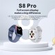 S8 Pro 8 Series Men Smartwatch Custom Dial Heart Rate Sleep Monitor Sports Smart Watch Silver