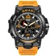 SMAEL Men Sports Watch 50m Waterproof Shockproof Clock Alarm Dual Display Luminous Quartz Wristwatch Orange