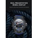 SMAEL Men Sports Watch 50m Waterproof Shockproof Clock Alarm Dual Display Luminous Quartz Wristwatch Black Gold