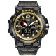 SMAEL Men Sports Watch 50m Waterproof Shockproof Clock Alarm Dual Display Luminous Quartz Wristwatch Black Gold