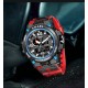 SMAEL Men Sports Watch 50m Waterproof Shockproof Clock Alarm Dual Display Luminous Quartz Wristwatch Red