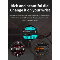 Smart  Watch Full Circle Large Screen Blood Pressure Heart Rate Blood Oxygen Monitor Sports Watch Black