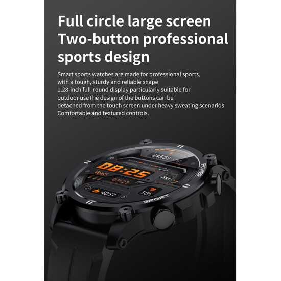 Smart  Watch Full Circle Large Screen Blood Pressure Heart Rate Blood Oxygen Monitor Sports Watch Green