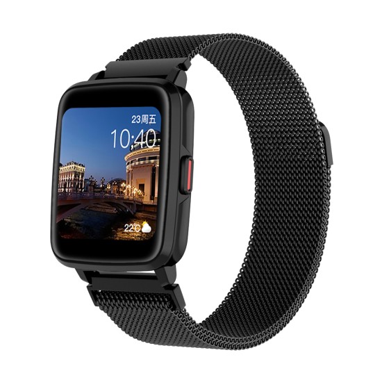 Smart  Watch Hd Screen Music Ip68 Waterproof Sports Monitoring Heart Rate Sleep Pedometer Smart Watch Black steel belt