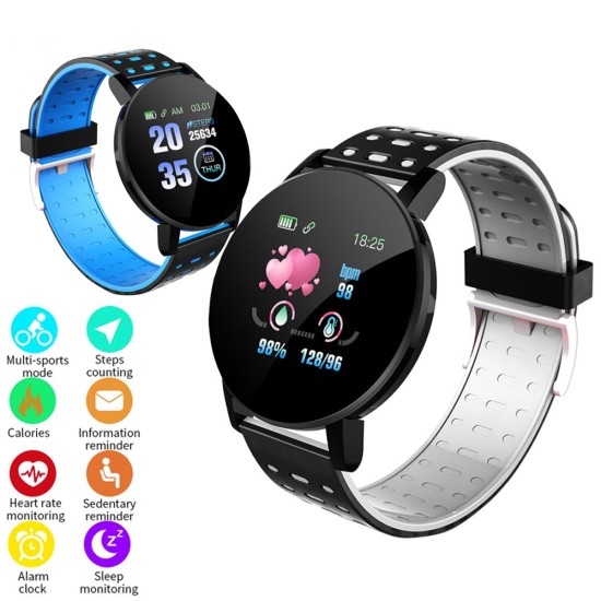 Smart Watch Blood Pressure Heart Rate Pedometer Fitness Tracker Smart Bracelet black