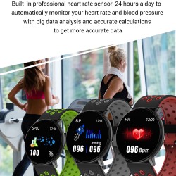 Smart Watch Blood Pressure Heart Rate Pedometer Fitness Tracker Smart Bracelet blue