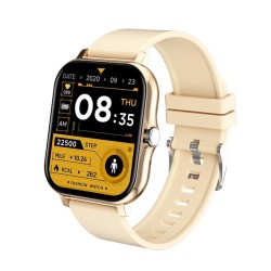 Smart Watch Clock Fitness Heart Monitor Sport Smartwatch Full-screen Touch Bluetooth Calls Watches Golden