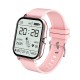 Smart Watch Clock Fitness Heart Monitor Sport Smartwatch Full-screen Touch Bluetooth Calls Watches Pink