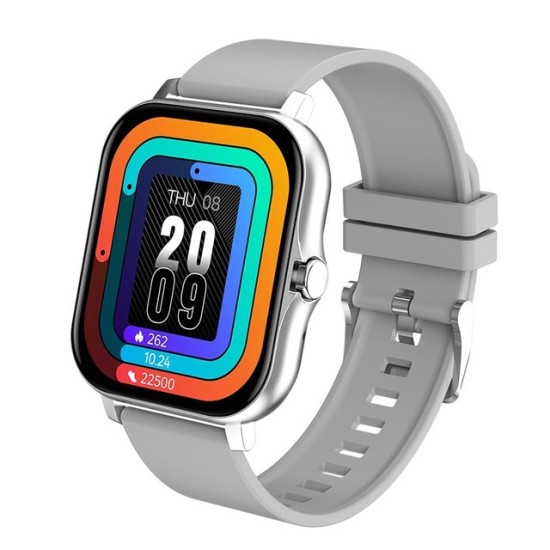 Smart Watch Clock Fitness Heart Monitor Sport Smartwatch Full-screen Touch Bluetooth Calls Watches Silver Gray