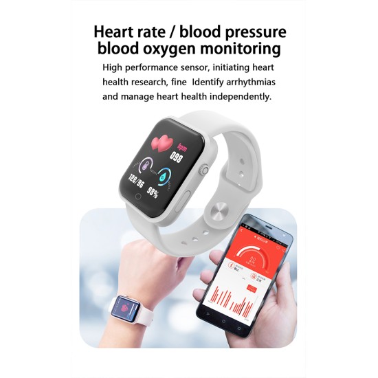 Smart Watch Sports Detection Heart Rate Blood Pressure Monitoring Bluetooth Bracelet Black