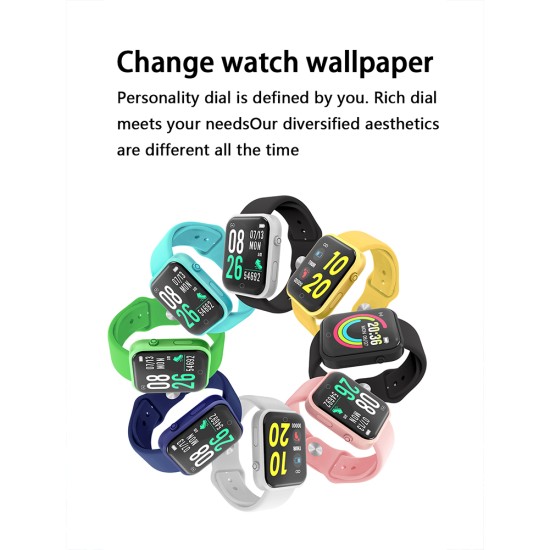 Smart Watch Sports Detection Heart Rate Blood Pressure Monitoring Bluetooth Bracelet Black