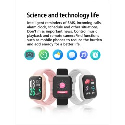 Smart Watch Sports Detection Heart Rate Blood Pressure Monitoring Bluetooth Bracelet Green