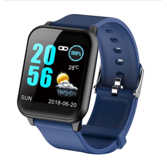 Smart Watch Waterproof Sport Blood Pressure Heart Rate Monitor  for Phone Android Smart Bracelet  blue