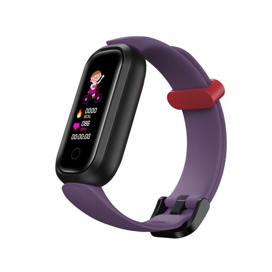 T12 Kids Smart Bracelet Real-time Heart Rate Monitor Blood Pressure Sleep Monitoring Waterproof Sports Smartwatch Purple